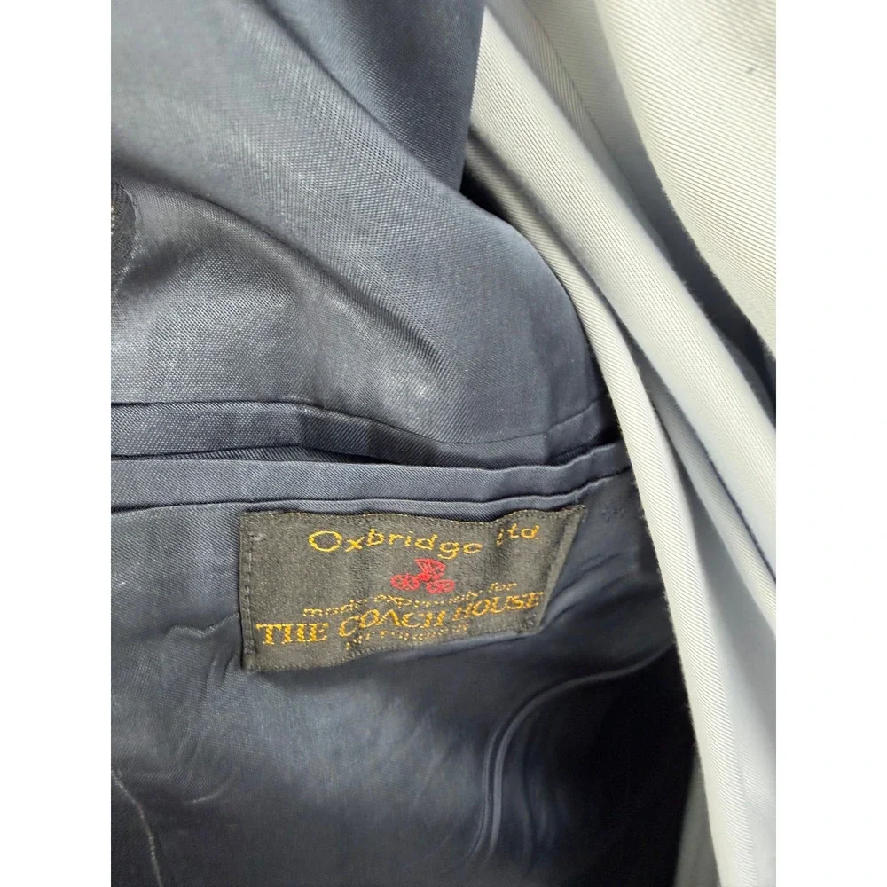 Vintage Bespoke Mens Navy Blue Pinstripe Two Button Blazer Jacket 50s Wide lapel